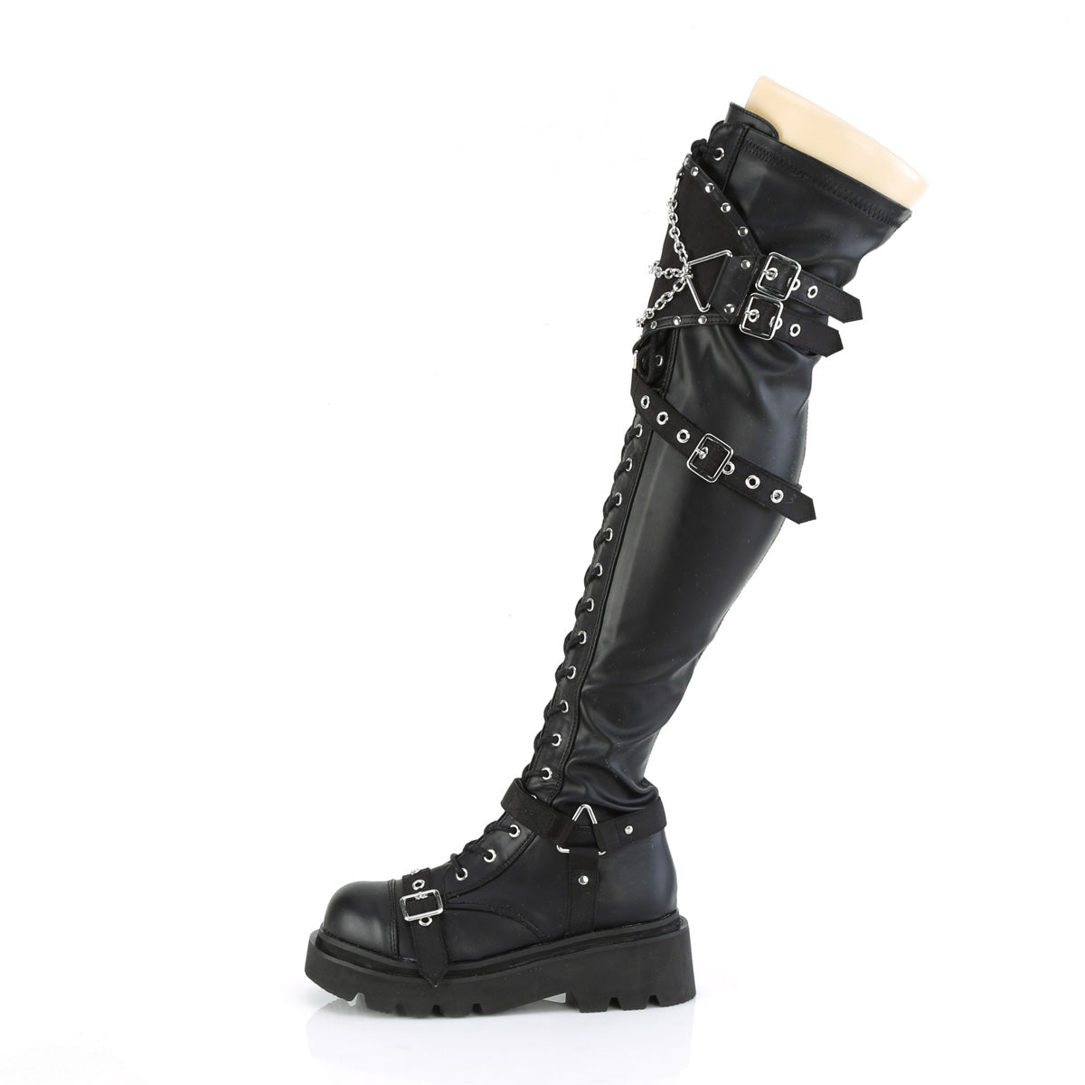 DemoniaCult  Stiefel RENEGADE-320 BLK Stretch Vegan Leder