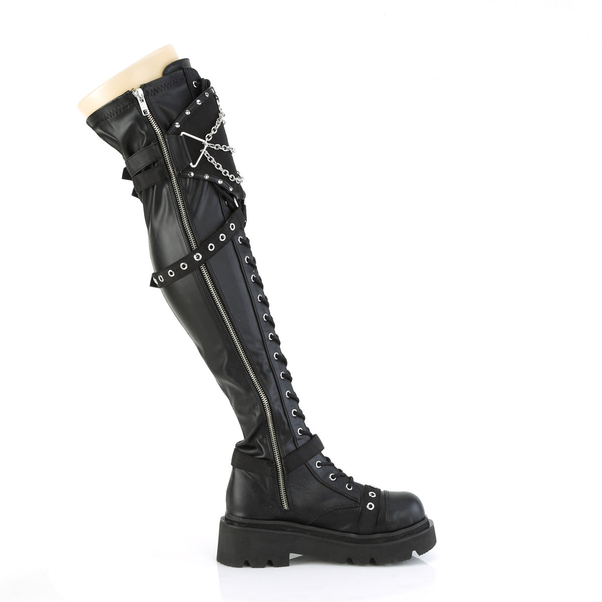 DemoniaCult  Stiefel RENEGADE-320 BLK Stretch Vegan Leder