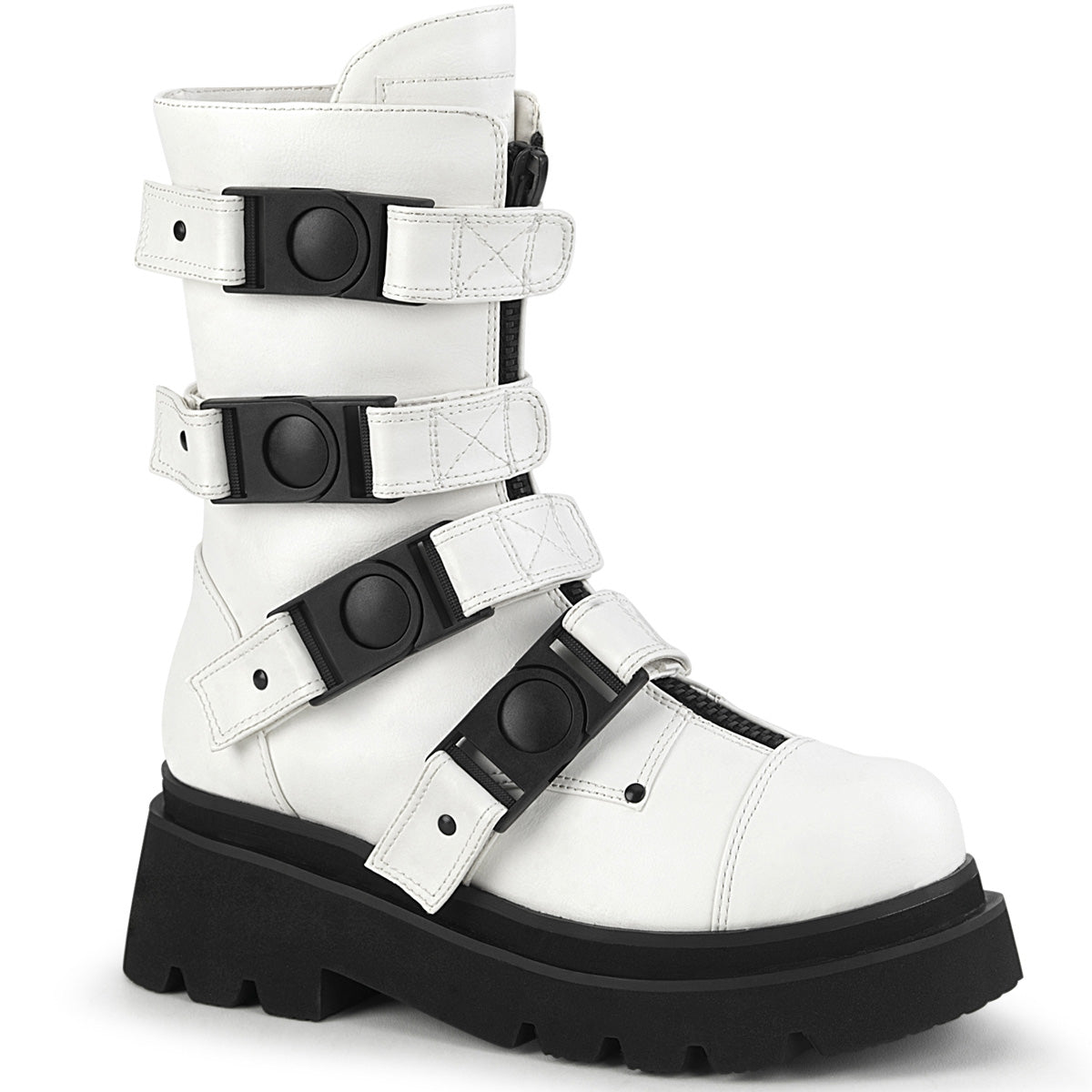 DemoniaCult  Boots RENEGADE-55 Wht Vegan Leather