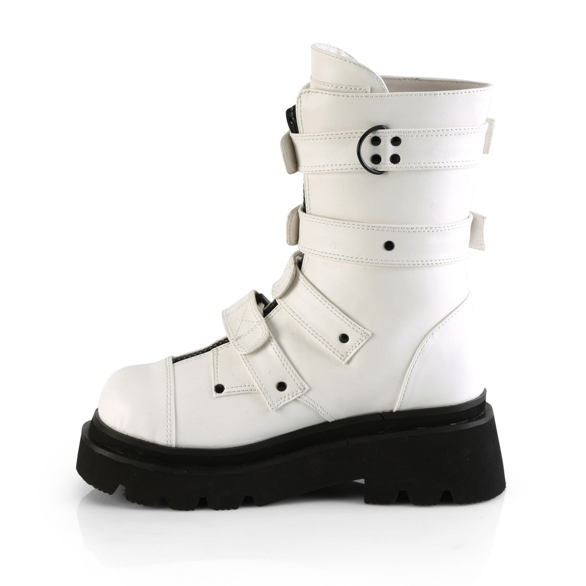 DemoniaCult  Boots RENEGADE-55 Wht Vegan Leather