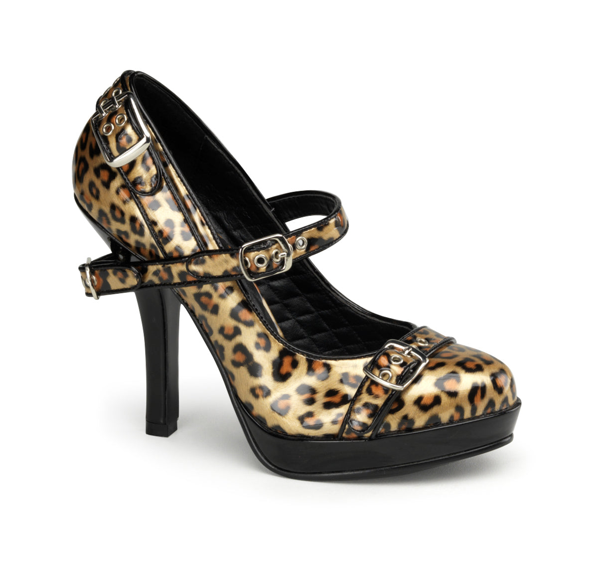 Pin Up Couture Womens  SECRET-14 Gold Pat (Cheetah Print)