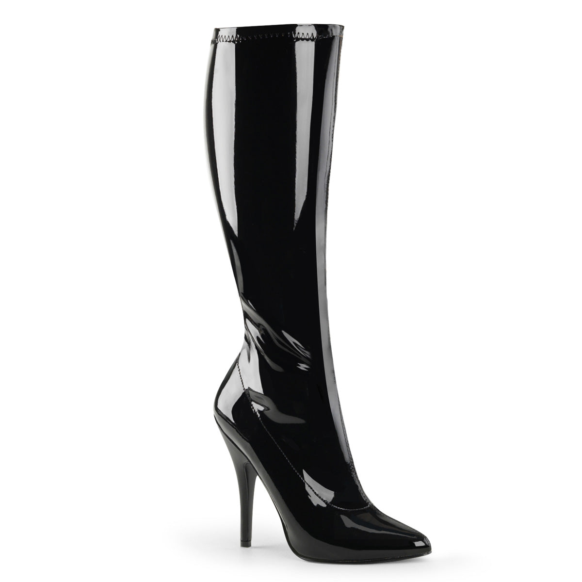 Pleaser Womens Boots. SEDUCE-2000 BLK Str Pat