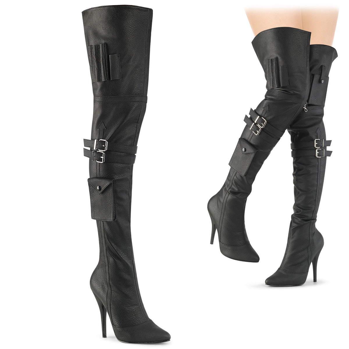 Pleaser  Stiefel SEDUCE-3019 BLK Faux Leder