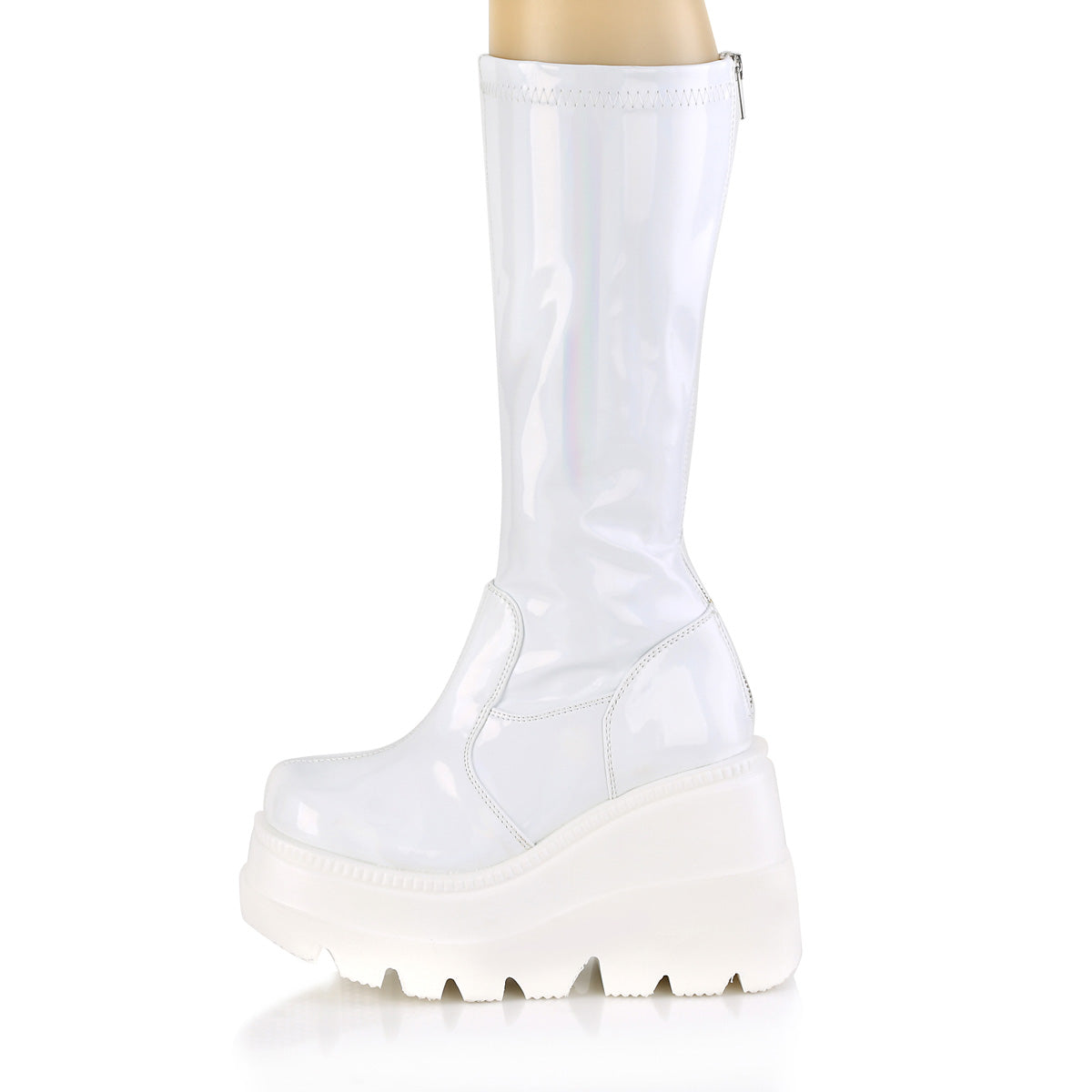 DemoniaCult Womens Boots SHAKER-65 Wht Hologram