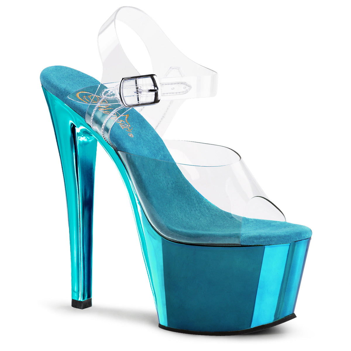 Pleaser Damen Sandalen SKY-308 CLR / TURQUOISE Chrome