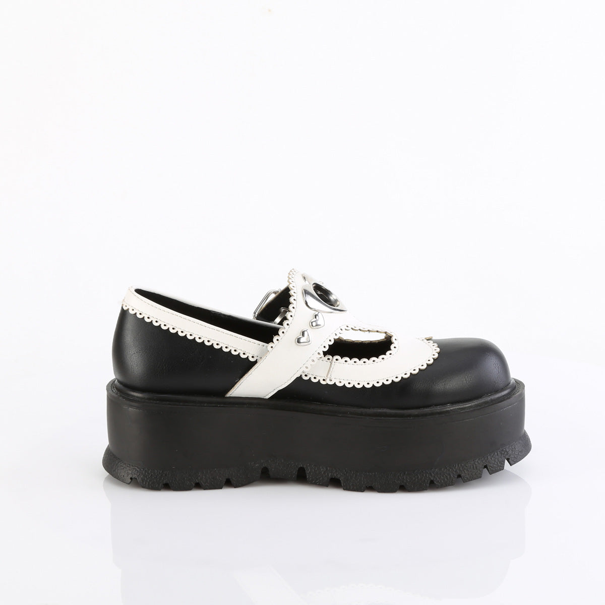 DemoniaCult   SLACKER-23 Blk-Wht Vegan Leather