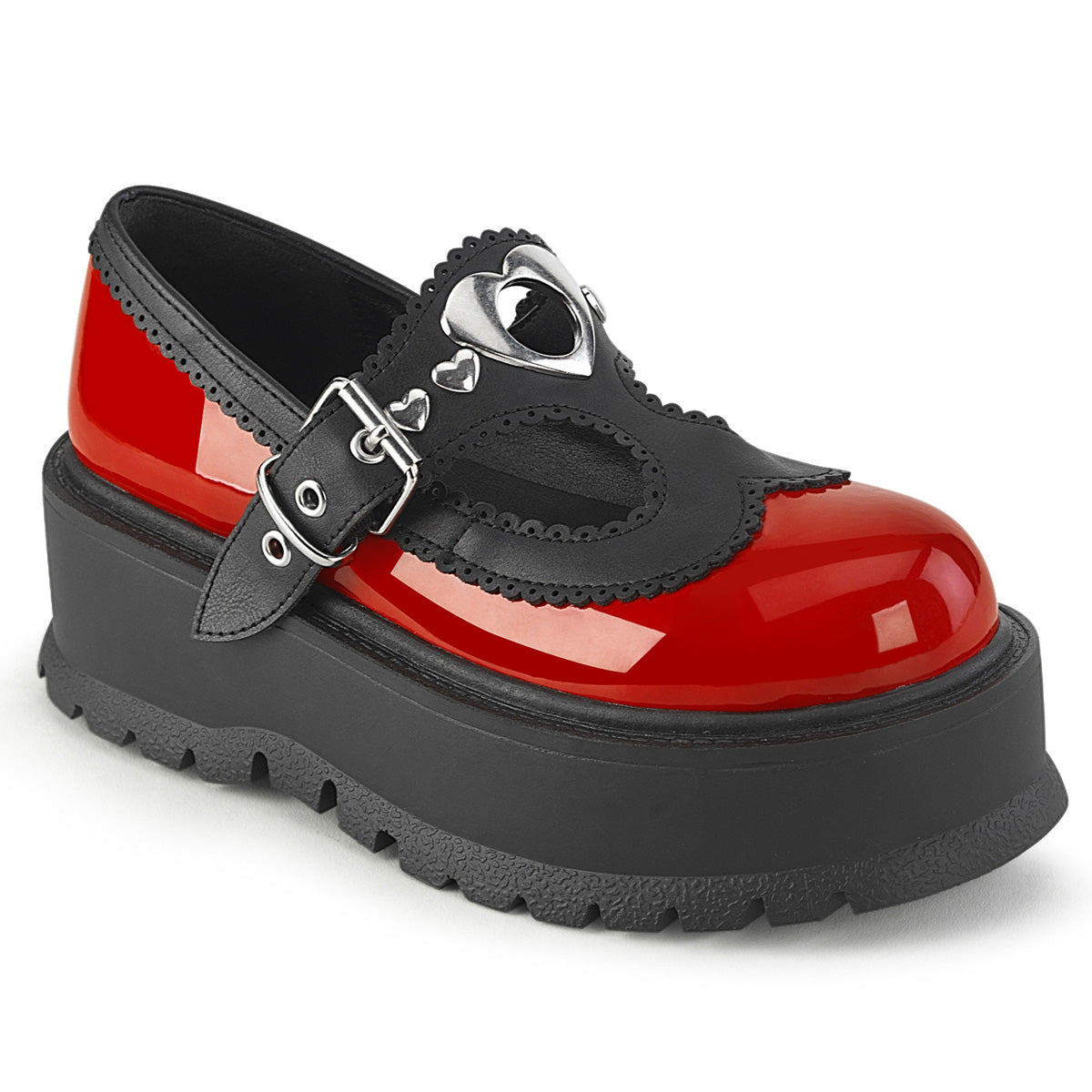 DemoniaCult   SLACKER-23 rotes Blk veganes Leder