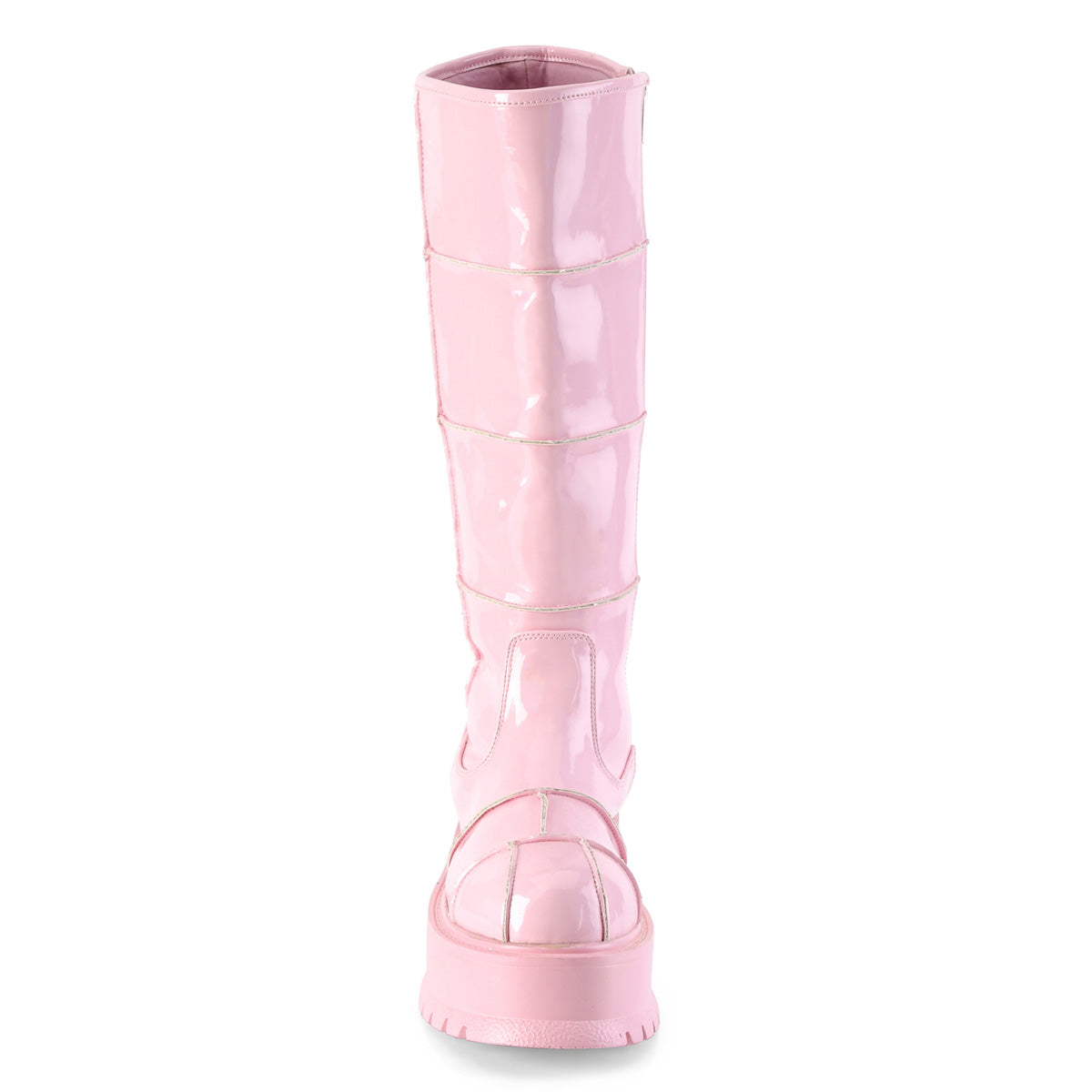 DemoniaCult Frauenstiefel SLACKER-230 B. Pink Hologramm Pat