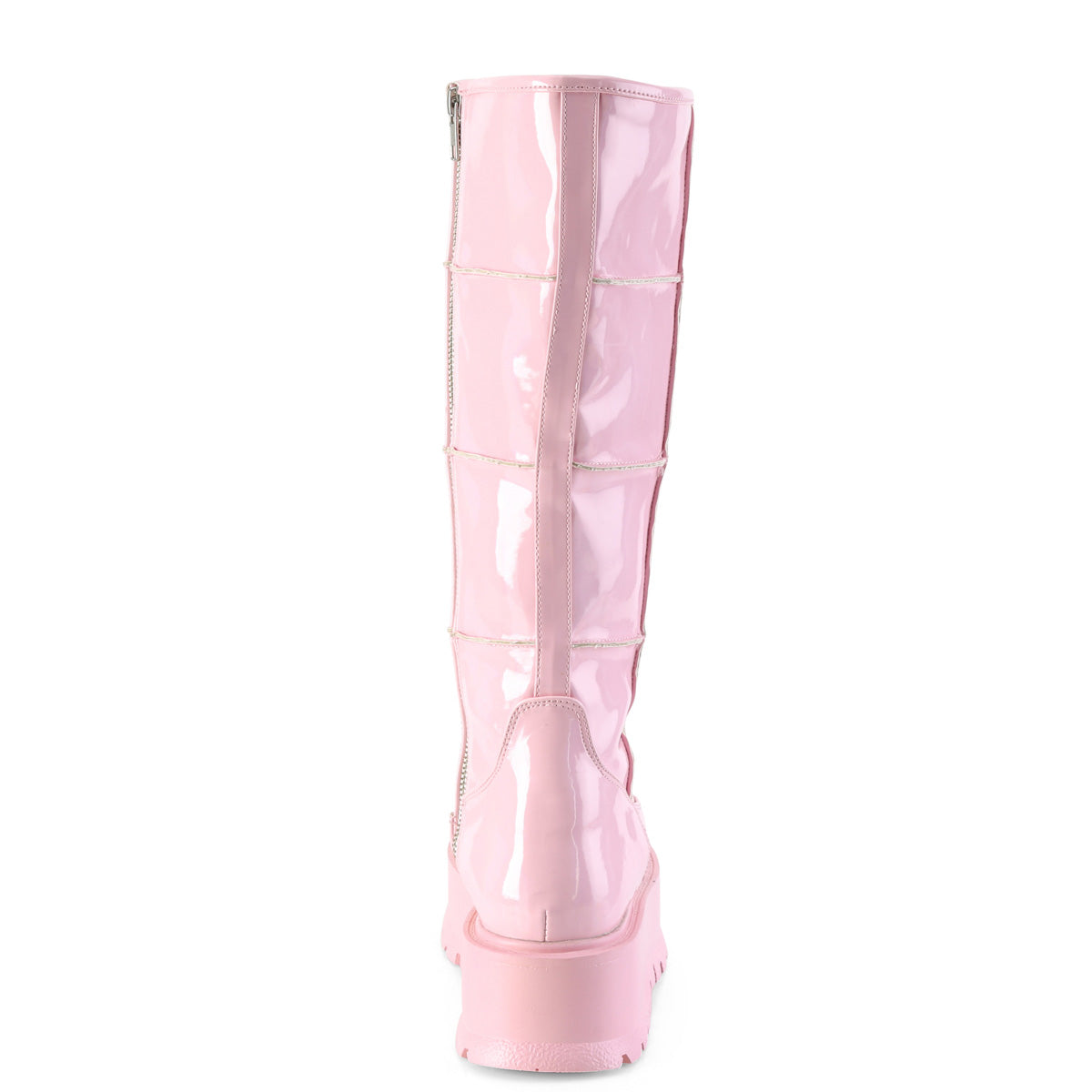 DemoniaCult Frauenstiefel SLACKER-230 B. Pink Hologramm Pat