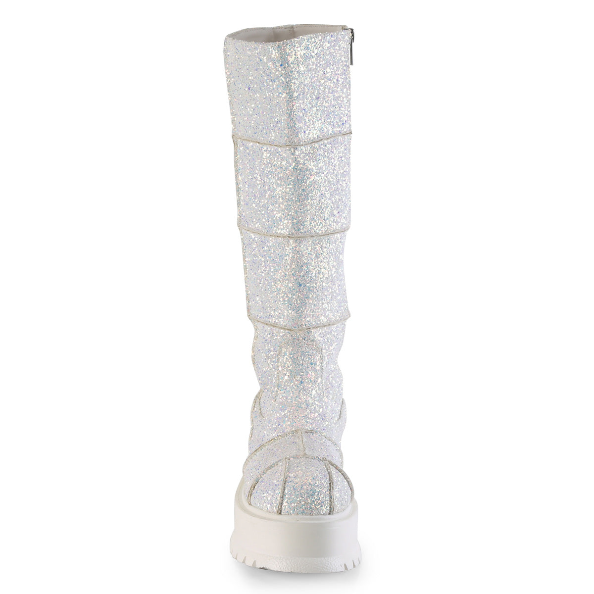 DemoniaCult Frauenstiefel SLACKER-230 WHT Multi Glitter