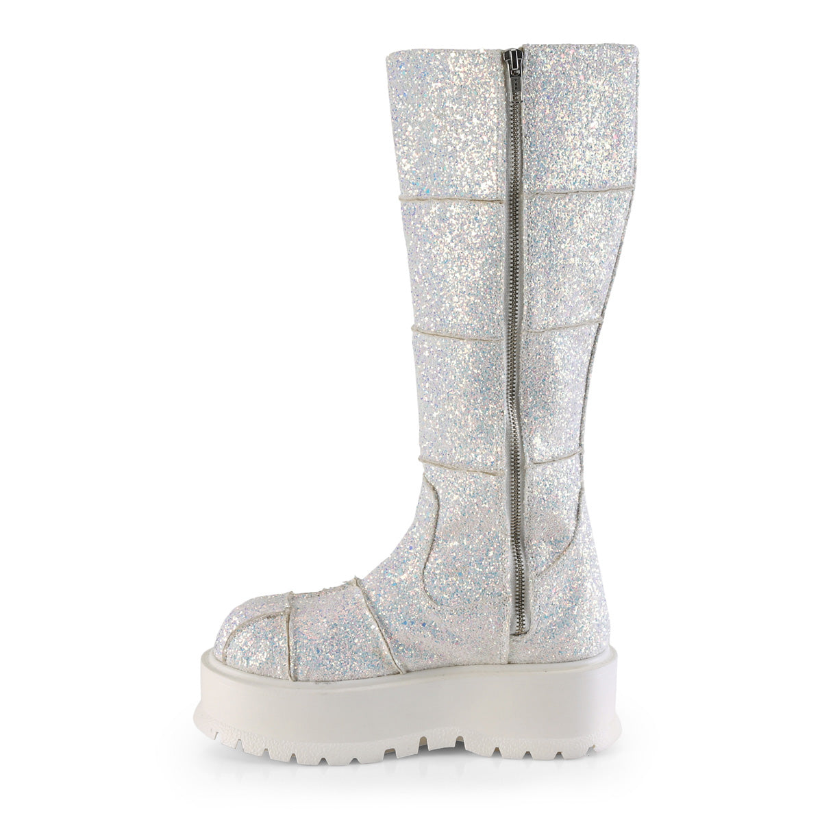 DemoniaCult Frauenstiefel SLACKER-230 WHT Multi Glitter