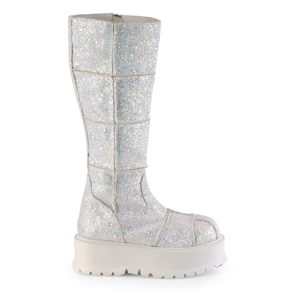 DemoniaCult Frauenstiefel SLACKER-230 WHT Multi Glitter