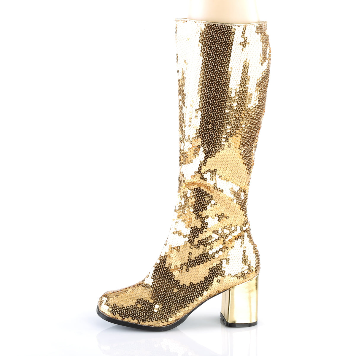 Bordello Womens Boots SPECTACUL-300SQ Gold Sequins