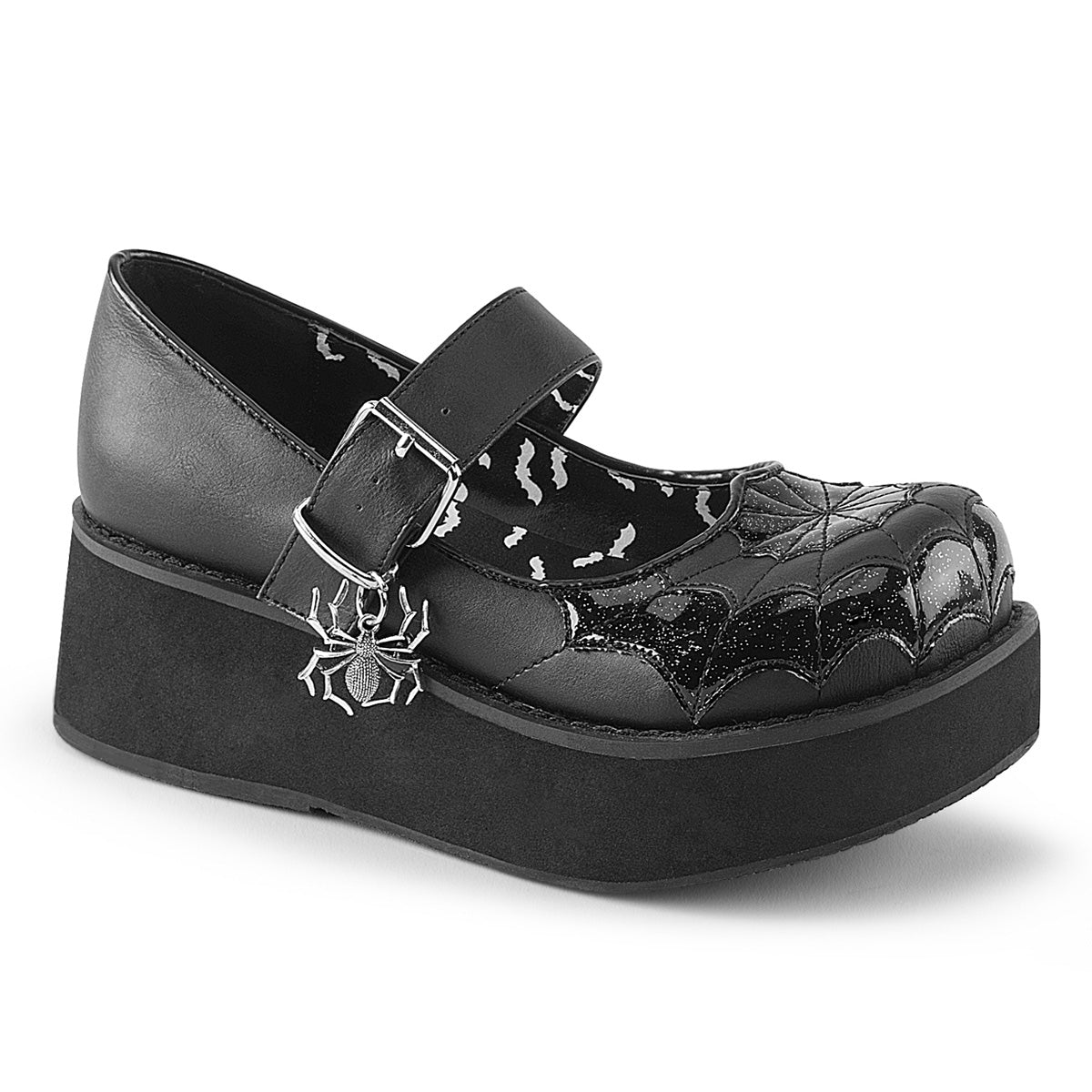 DemoniaCult Frauenpumpen SPRITE-05 BLK Vegan Leder-Blk Pat