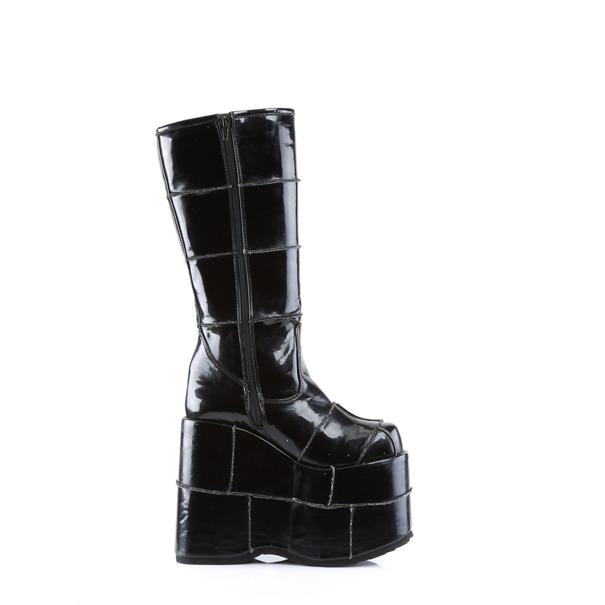 DemoniaCult Mens Boots STACK-301 Blk Pat