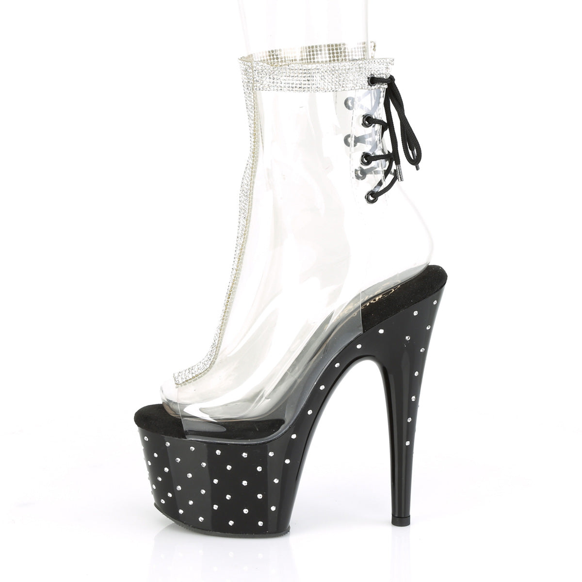 Pleaser Damen Knöchelstiefel STARDUST-1018C-2RS CLR / BLK