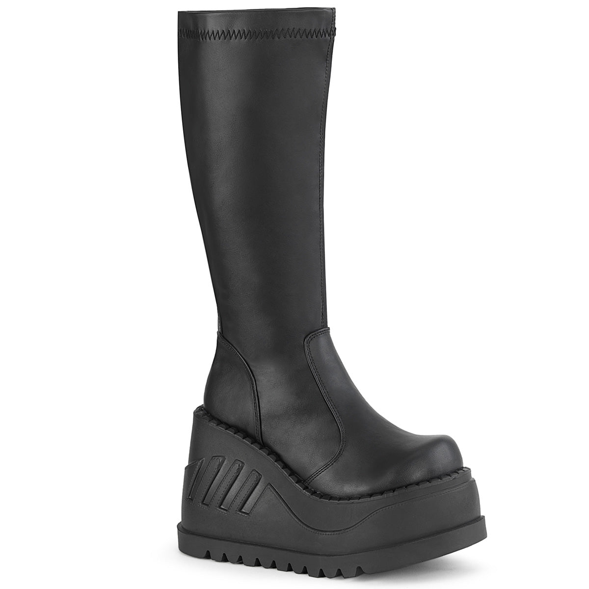 DemoniaCult Frauenstiefel STOMP-200 BLK Stretch Vegan Leder