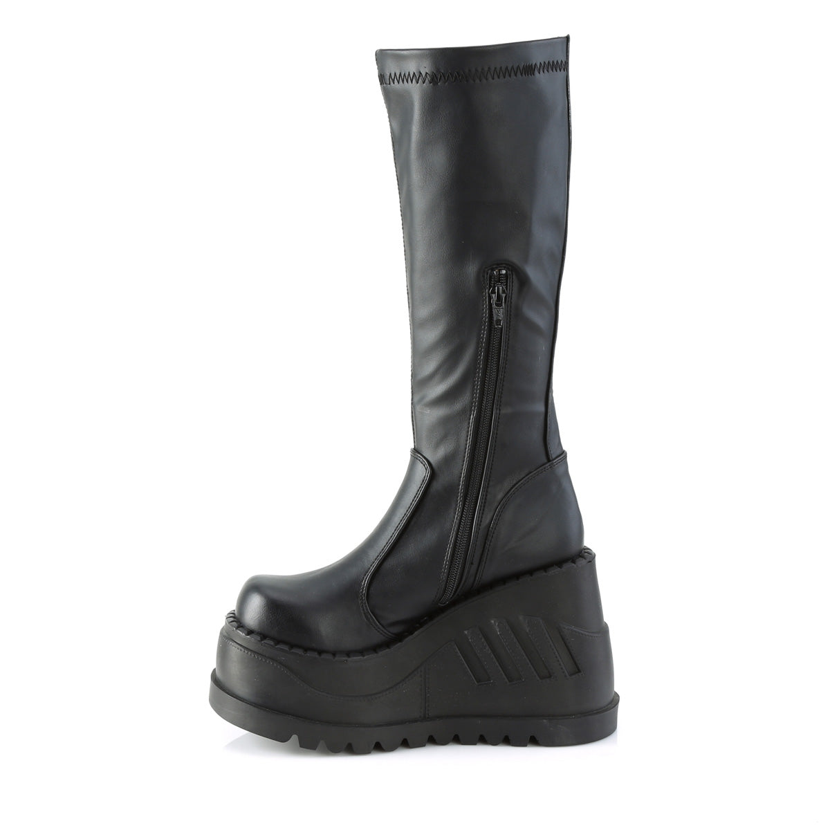 DemoniaCult Frauenstiefel STOMP-200 BLK Stretch Vegan Leder