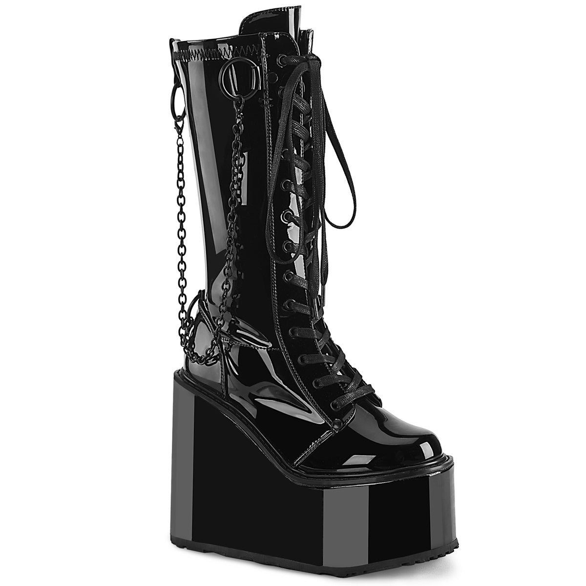 DemoniaCult  Stiefel SWING-150 BLK Stretch Pat