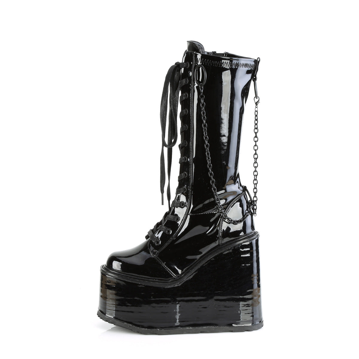 DemoniaCult  Stiefel SWING-150 BLK Stretch Pat