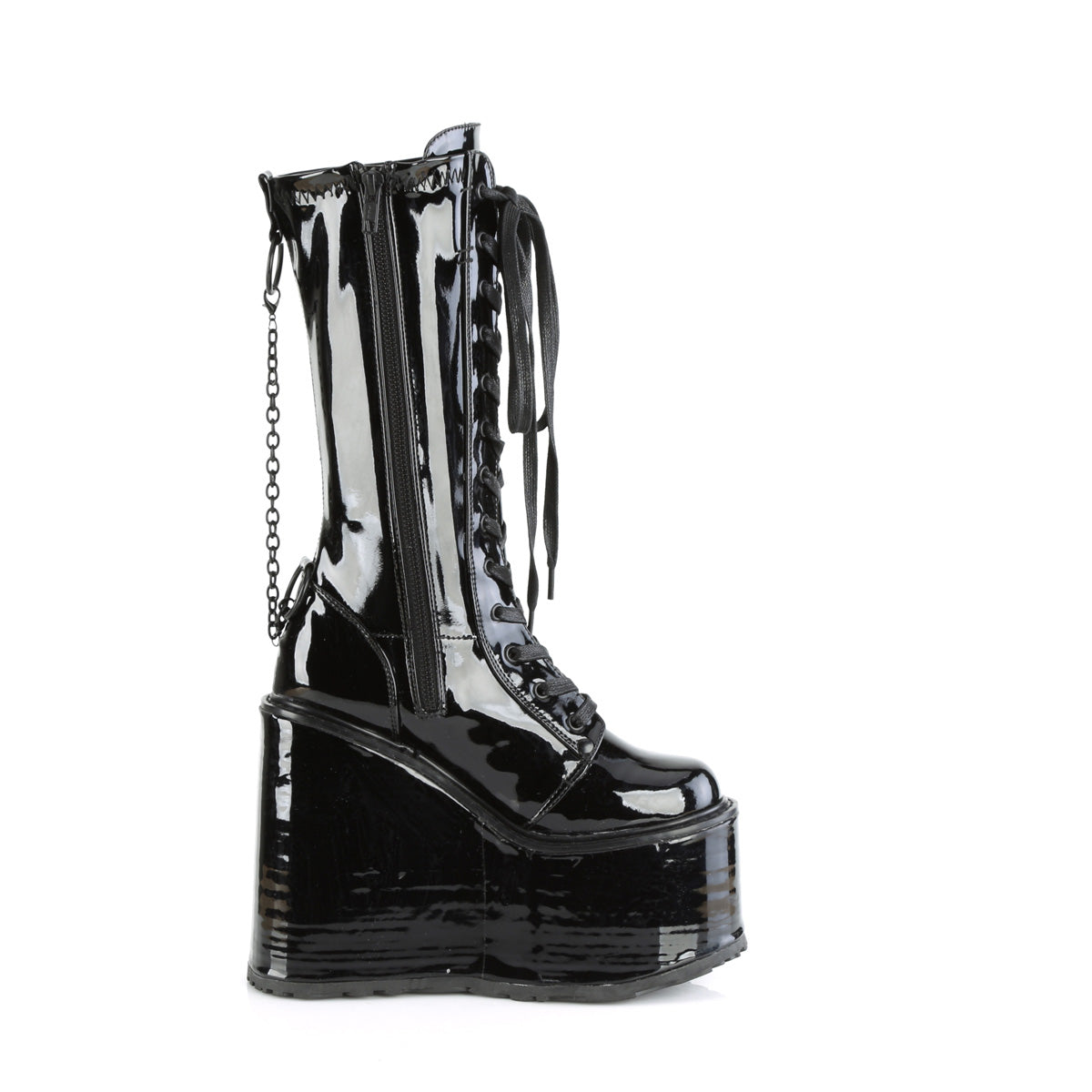 DemoniaCult  Stiefel SWING-150 BLK Stretch Pat