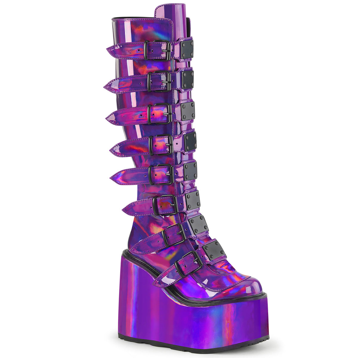 DemoniaCult  Stiefel SWING-815 Purpur Holographic Pat