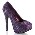 Bordello Womens Pumps TEEZE-06R Purple Satin-Irid RS