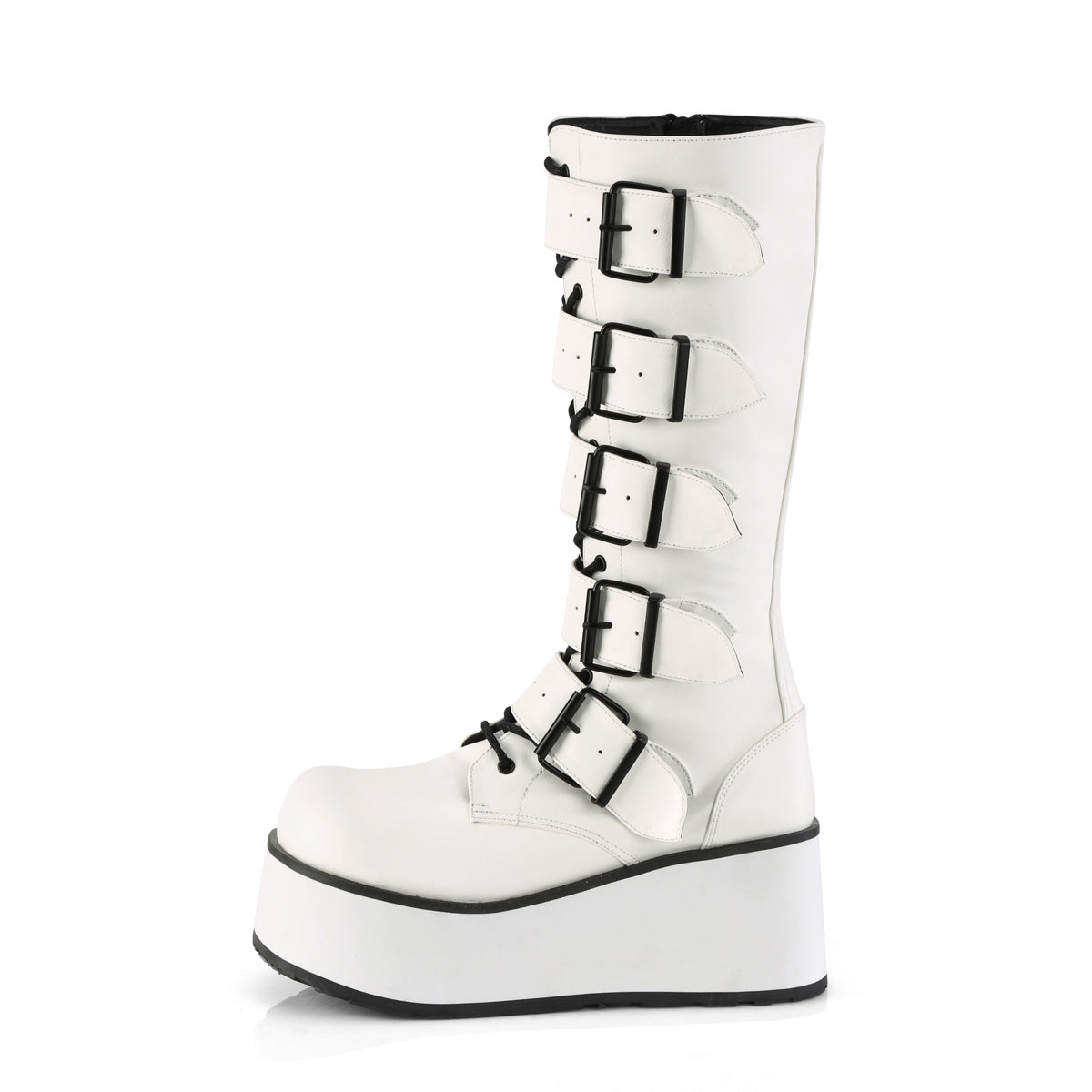 DemoniaCult Mens Boots TRASHVILLE-518 Wht Vegan Leather