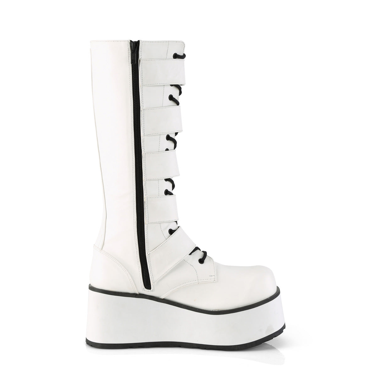 DemoniaCult Mens Boots TRASHVILLE-518 Wht Vegan Leather