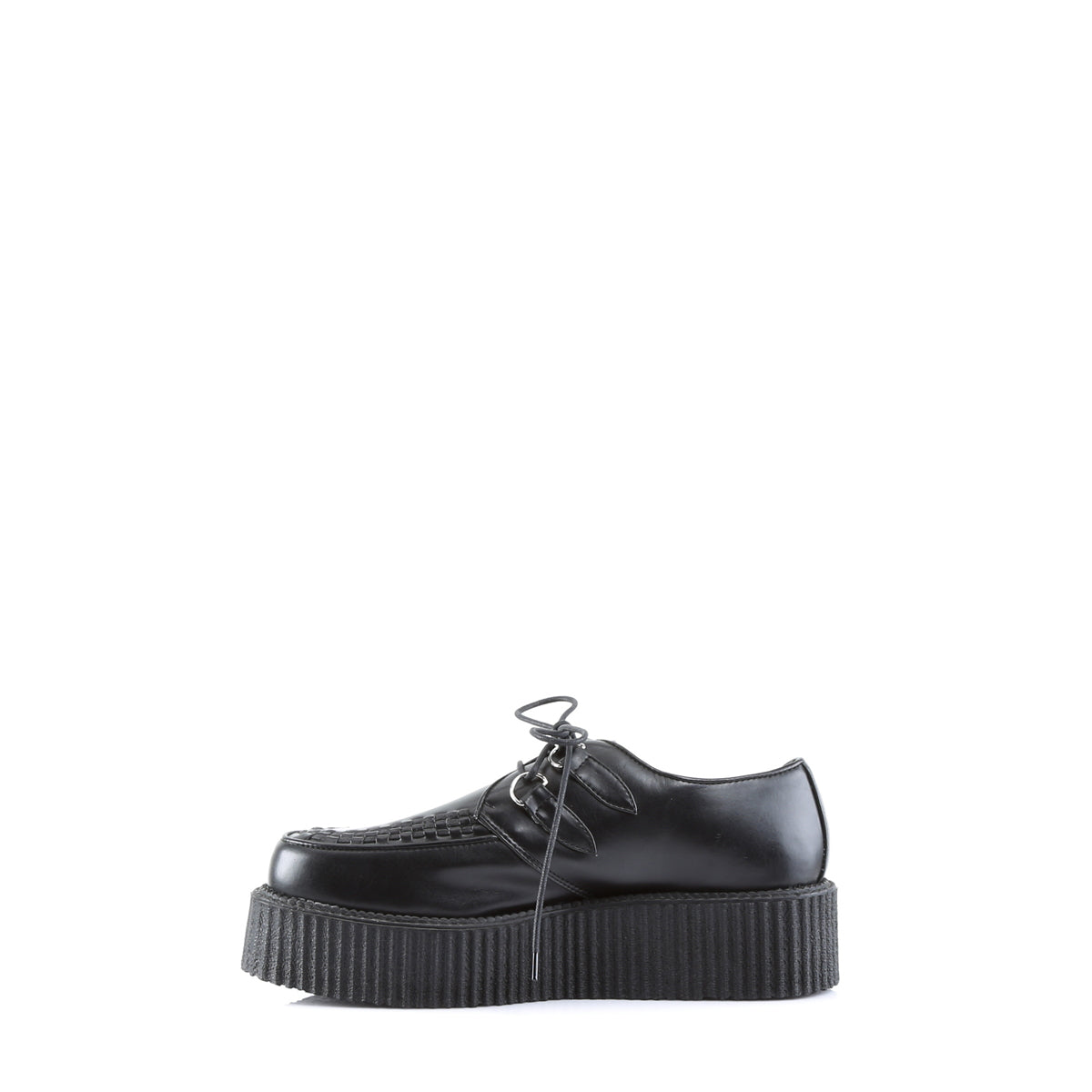 DemoniaCult Herren -Niederschuh V-CREEPER-502 BLK Vegan Leder