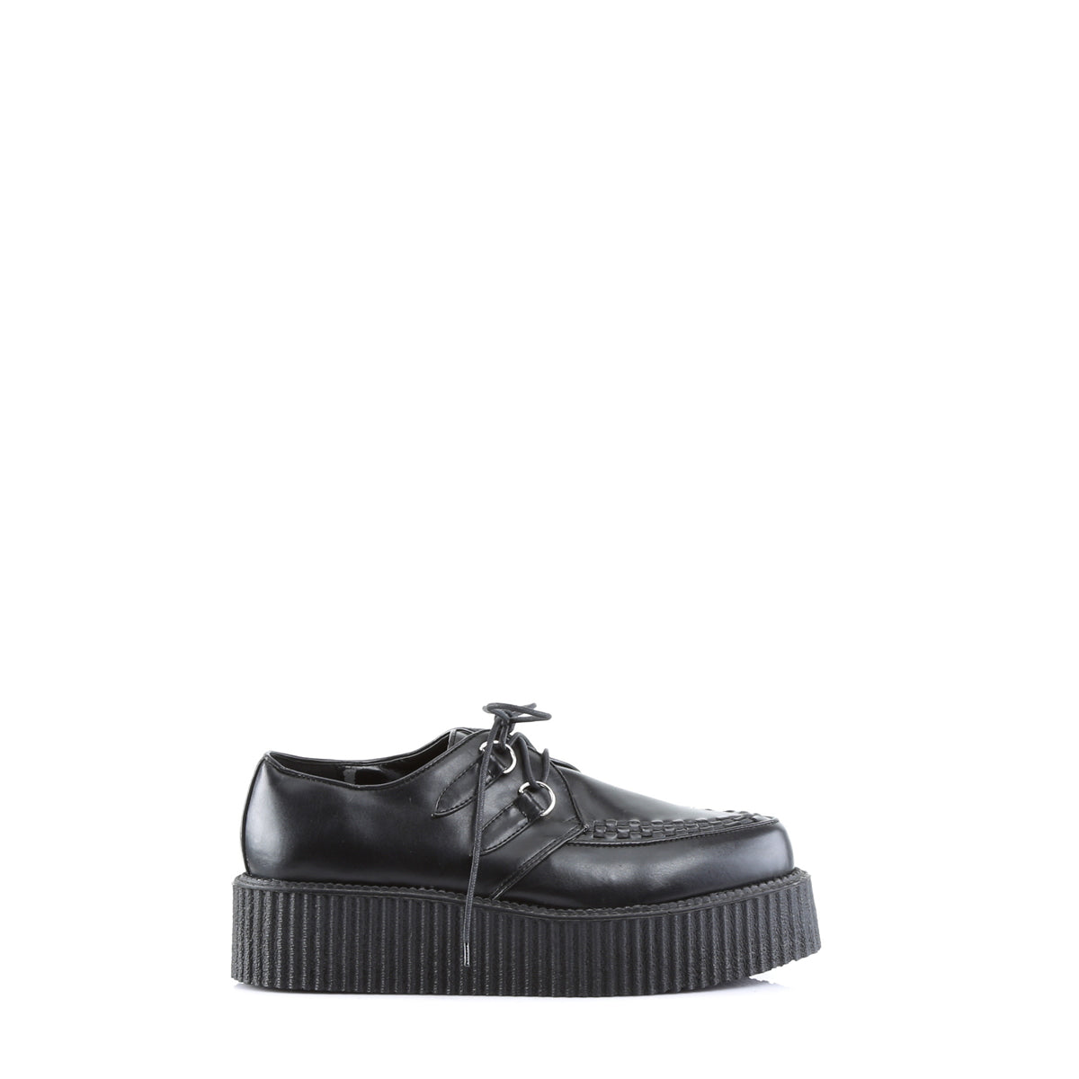 DemoniaCult Herren -Niederschuh V-CREEPER-502 BLK Vegan Leder