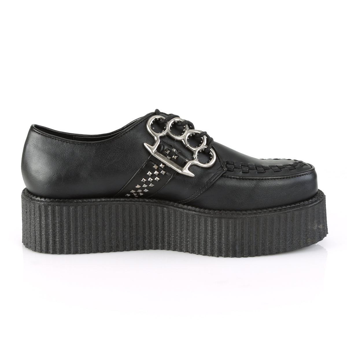 DemoniaCult Mens Low Shoe V-CREEPER-516 Blk Vegan Leather