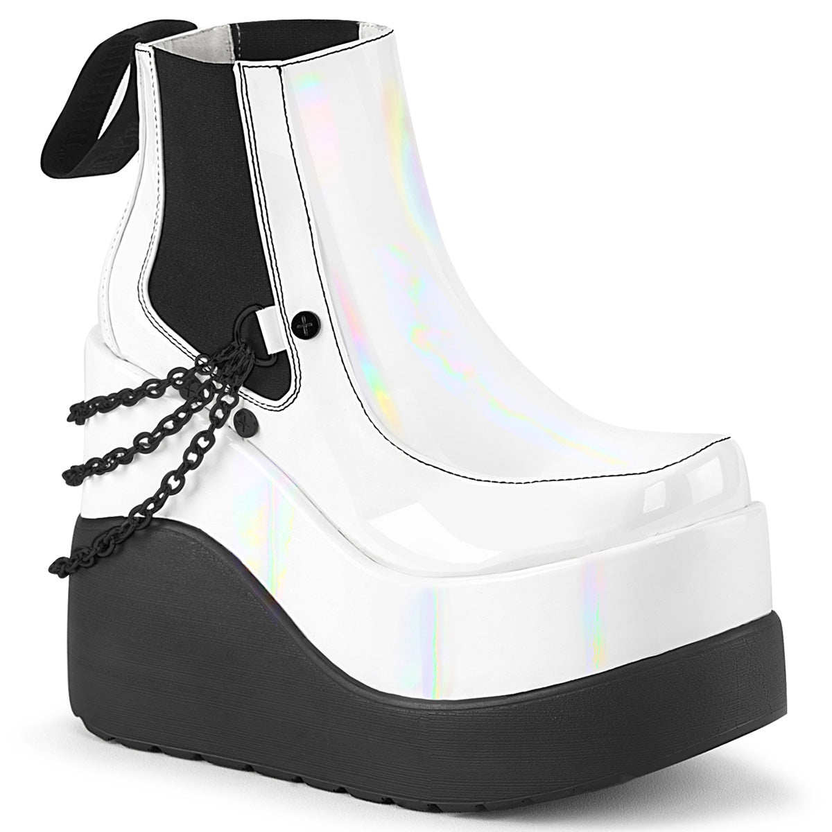 DemoniaCult  Stiefeletten VOID-50 wht Holo Pat