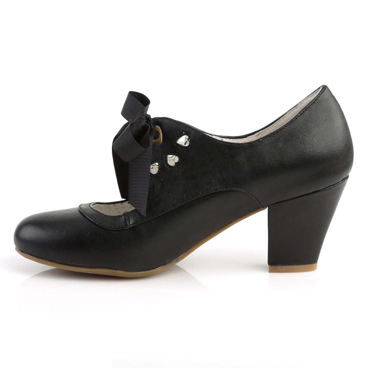 Pin Up Couture Womens Pumps WIGGLE-32 Blk Faux Leather